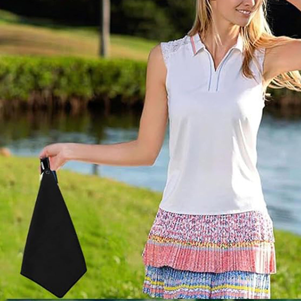 2Pcs Microfiber Golf Towels with Club Brush Waffle Pattern Fishing Towels