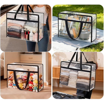 4Pcs Clear Under Bed Storage Containers 60L Sheet Organizers and Storage