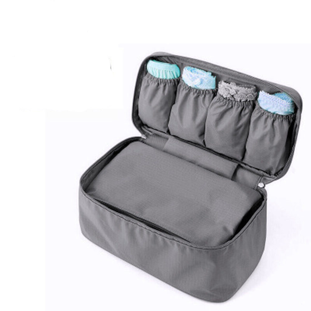 Oxford Travel Storage Bag Bra Underwear Bag Organizer Box Toiletry Cosmetic Case -Grey