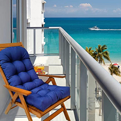 Patio Adirondack Chair Cushion High Back Rocking Chair Seat Pad with Ties Navy