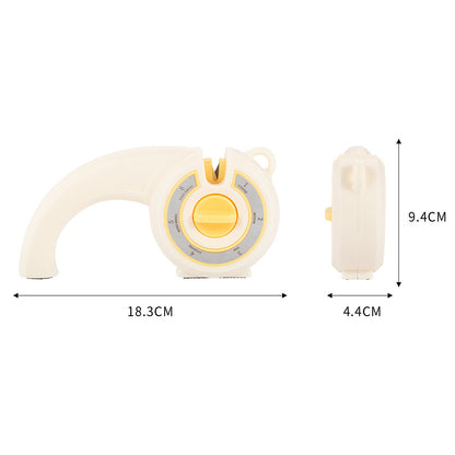 6-in-1 Kitchen Knife Sharpener Multi-Use Rotary Knob for Home Use-White