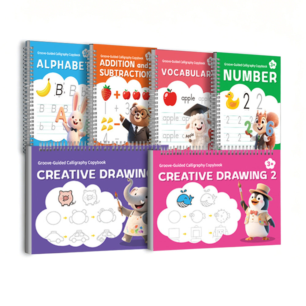 Special Grooved Handwriting Practice Books with 10 Refills