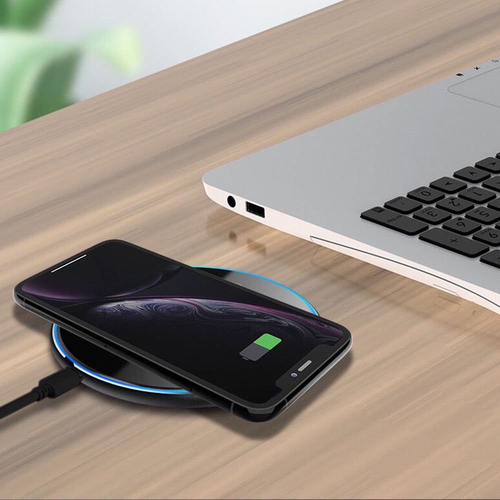 Fast Wireless Charger Pad with Mirror Surface for Phone-Black