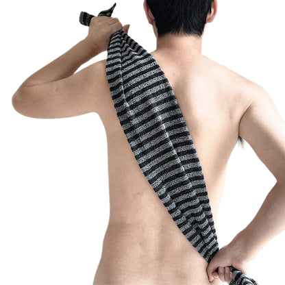 2 PCS Extra Long Exfoliating Back Scrubber Adult Bath Washcloth for Smooth Skin Black