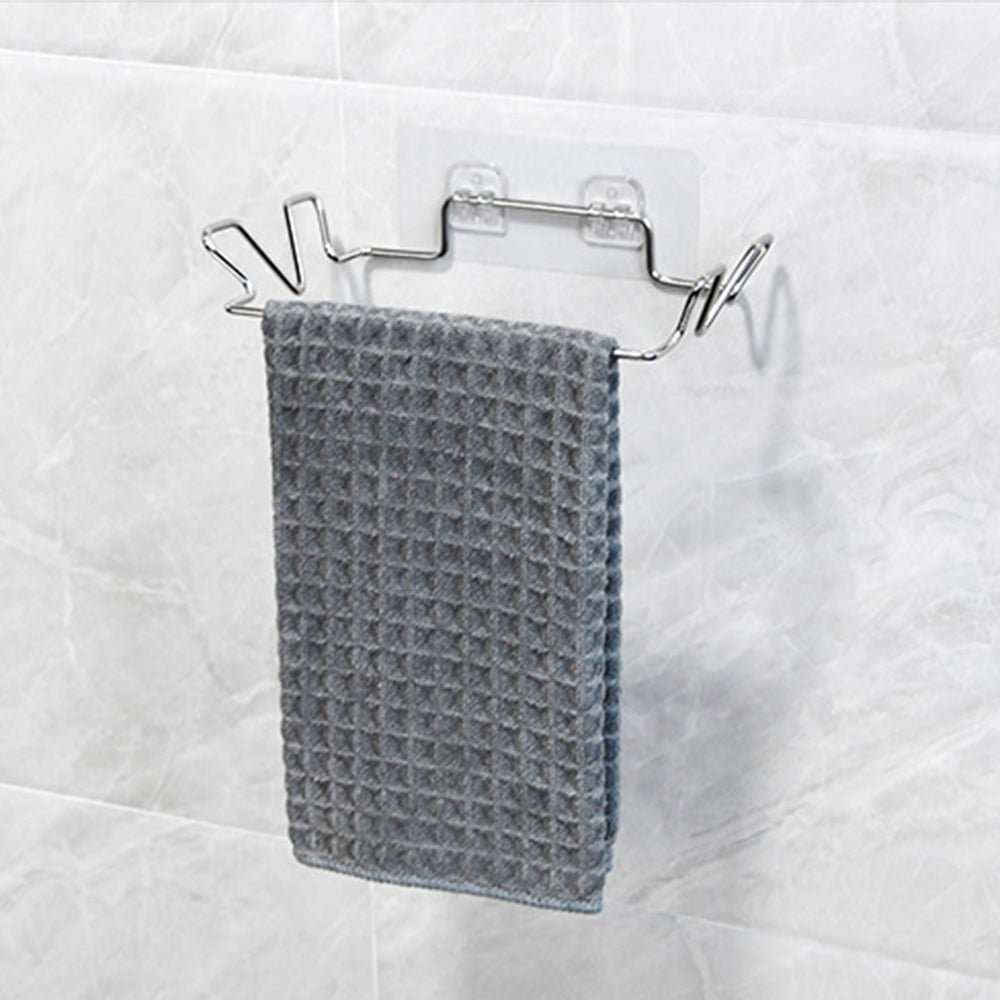 Set of 2 Pack Wall-Mounted Stainless Steel Trash Bag Holders Garbage Plastic Bags Racks