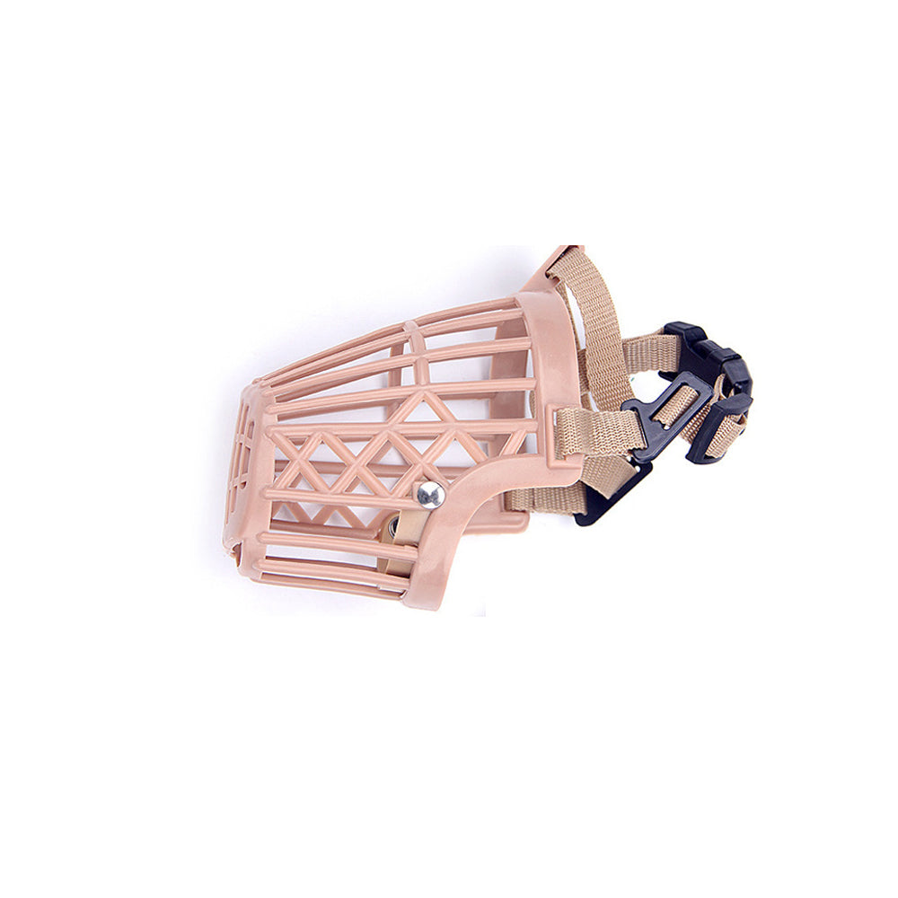 Dog Muzzle Breathable Basket Muzzles for Anti-Biting Barking-Beige