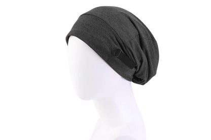 Sleeping Bonnet Hair Wrap Satin Cap Adjustable Night Soft Hat Headwear-Dark Grey