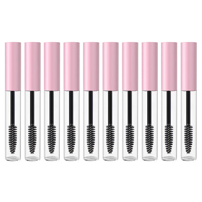 10 Pack 10ml PETG Empty Mascara Tubes with Inner Stoppers - Pink