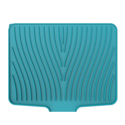 Silicone Dish Drying Mat for Kitchen Counter Non-Slip Drain Pad Green