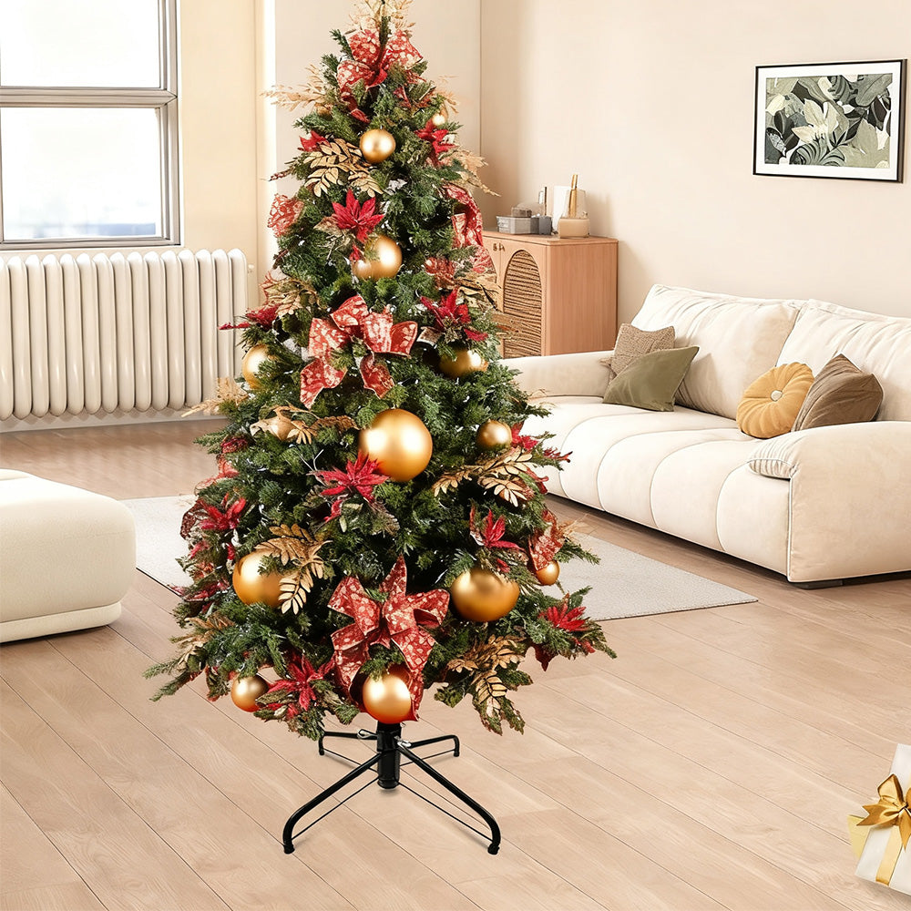 Metal Christmas Tree Stand with Folding Base Support for Artificial Holiday Tree