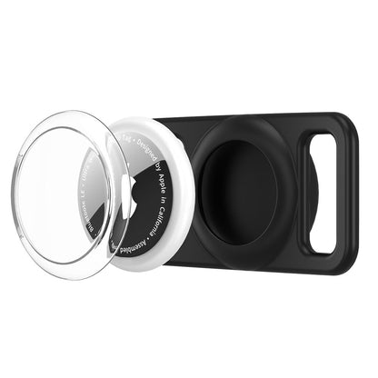 2PCS Waterproof Silicone Dog Collar Holder for Apple AirTag Black