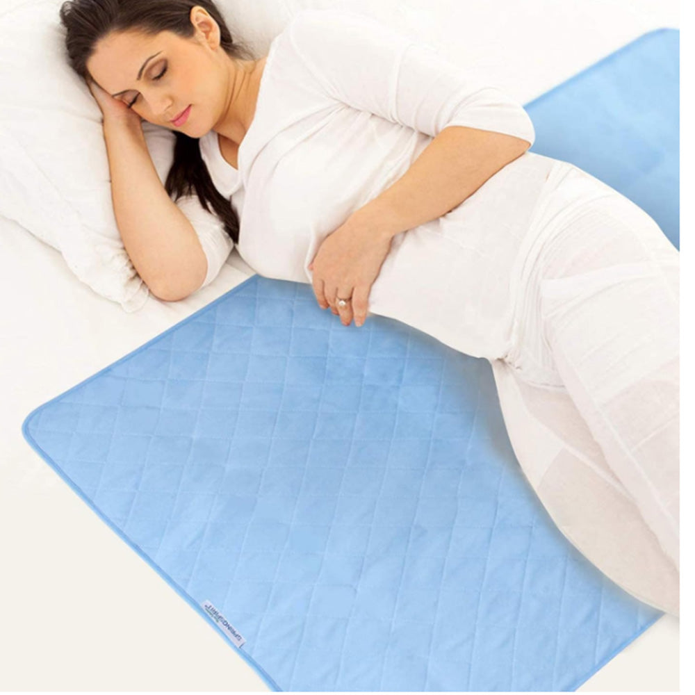 2Pcs Reusable Large Urine Mat Water Resistant Nappy Diaper Changing Pad Blue