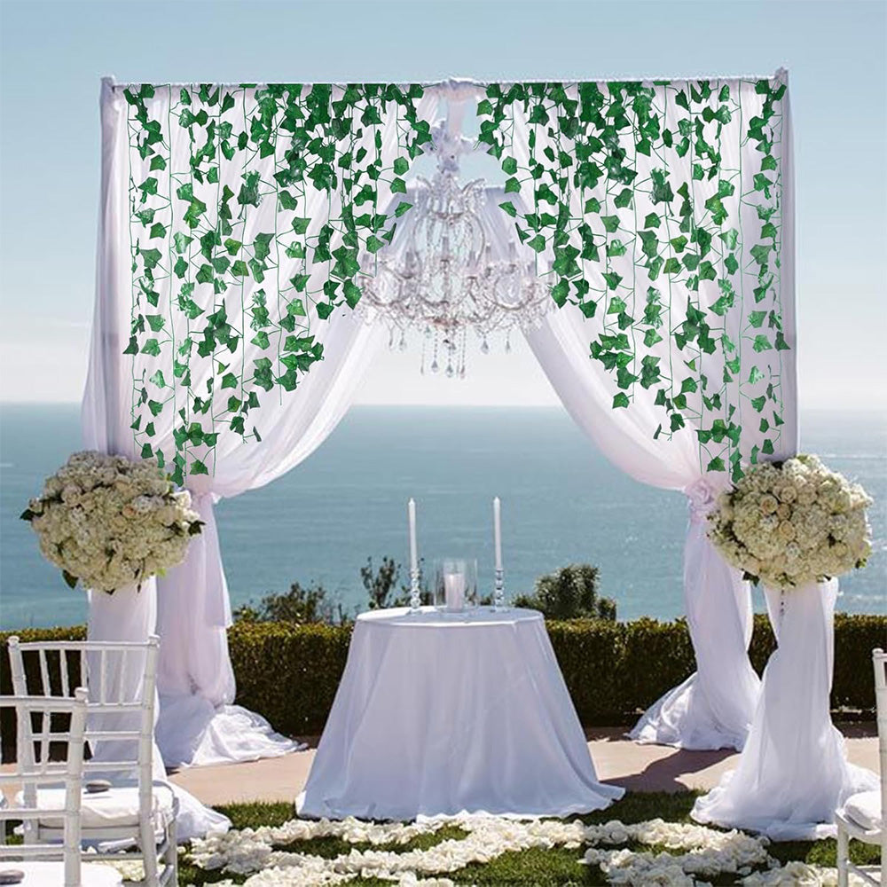 2Pcs 12 X 2M Artificial Ivy Vine Garland Fake Foliage Hanging Leaf Plant for Home Garden Party