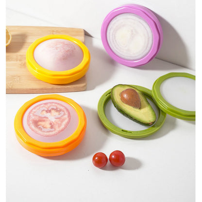 4Pcs Reusable Silicone Containers Set for Avocado Saver and Onion Keeper