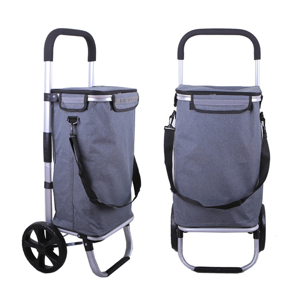 Folding Shopping Cart with Oxford Bag-Grey