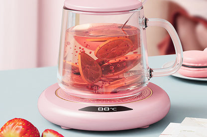 USB Electric Coffee Mug Warmer with 3 Temp Settings Pink