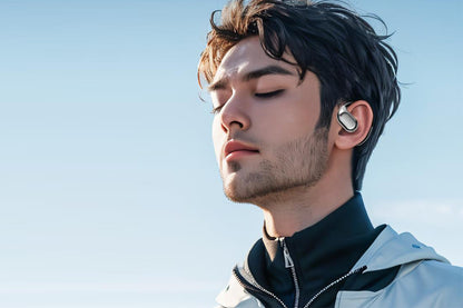 Bluetooth 5.4 Headphones TWS HiFi Stereo Earbuds Over Ear Ear Buds IP6 Waterproof Wireless Earphones LED Display Headset for Gym-Black