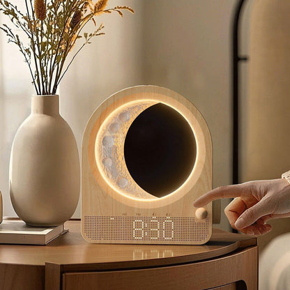 Sunrise Dual Alarm Clock with Moon Lamp Wake Up Light for Bedroom Use