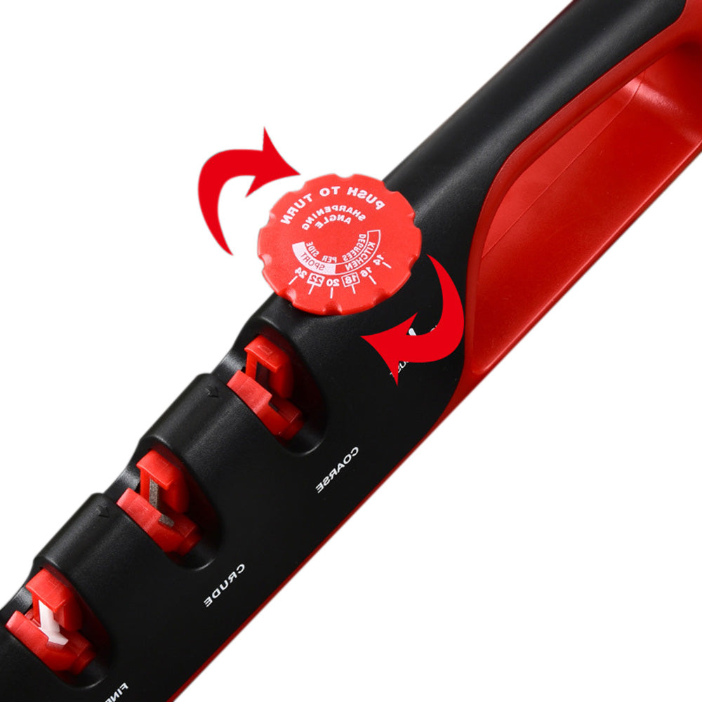4 In 1 Scissors Sharpener Tool Knife Sharpeners With 6 Adjustable Angle For Kitchen Red