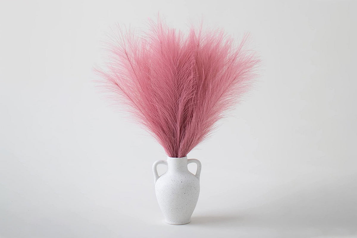 4pcs Faux Pampas Grass Boho Room Decor Flowers Bunches for Wedding Party-Pink
