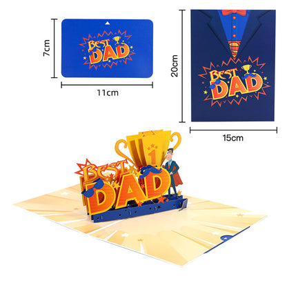 3D Fathers Day Pop Up Card-Blue