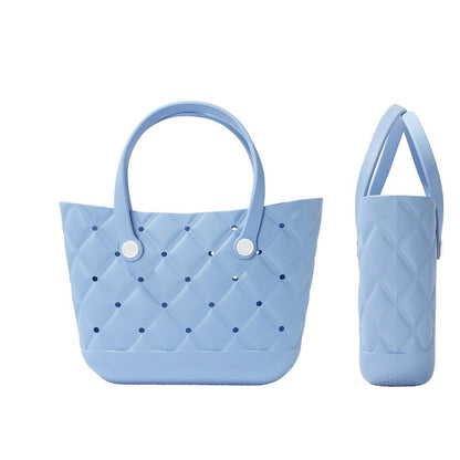 Beach Bag Rubber Tote Bag Waterproof Washable Proof Travel Bag for Women Handbag for Sports Beach Pool-Blue