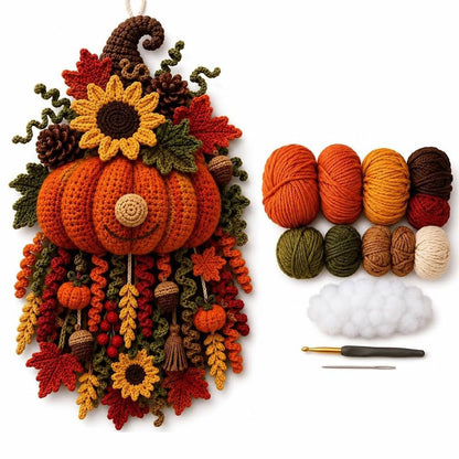 DIY Christmas Crochet Kit For Adults with Yarn and Hook - Pumpkin
