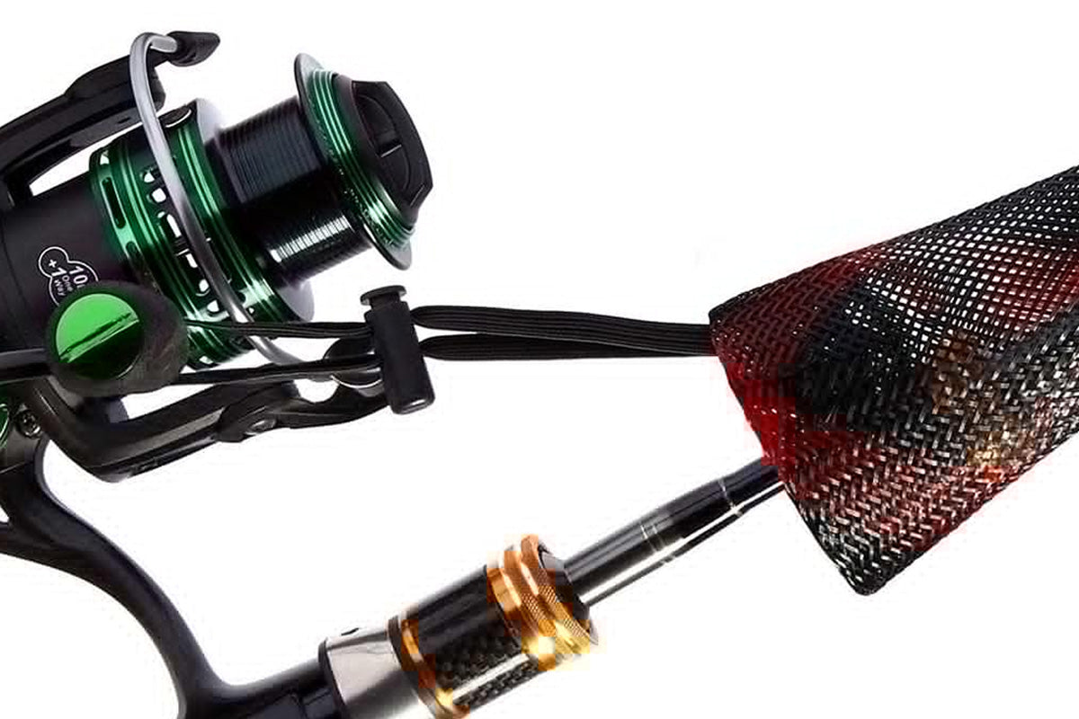 2Pcs Fishing Rod Sock with Strap Fishing Rod Sleeve for Baitcasting-Red