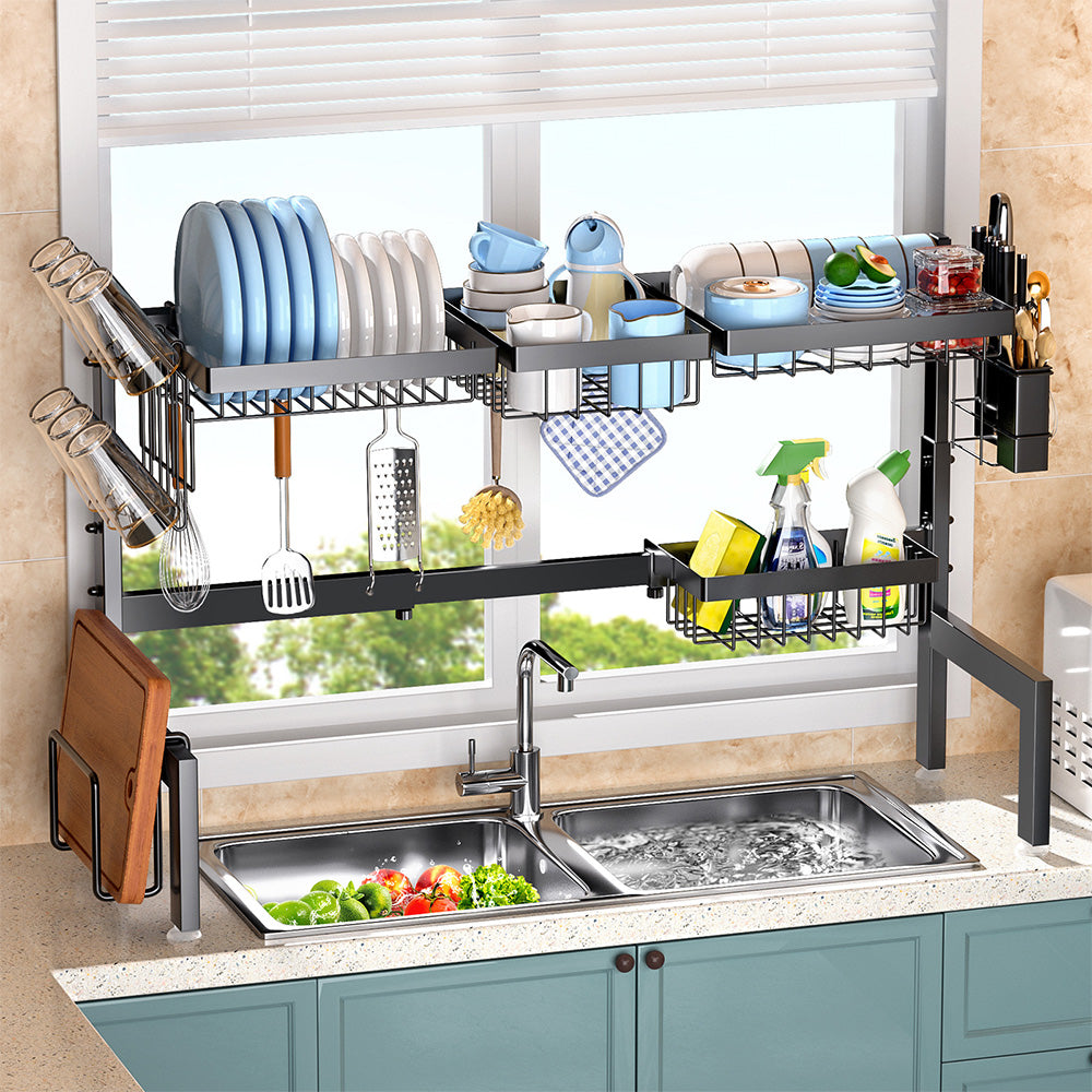 Adjustable Over-the-Sink Dish Drying Rack ¨C Kitchen Countertop Organizer