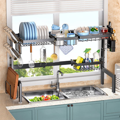 Adjustable Over-the-Sink Dish Drying Rack ¨C Kitchen Countertop Organizer