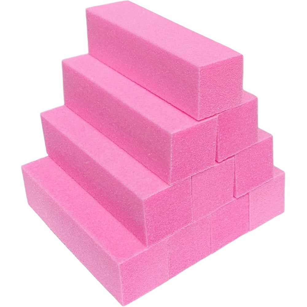 10Pcs 150 Grit Nail Buffer Blocks for Acrylic and Gel Nails-Pink