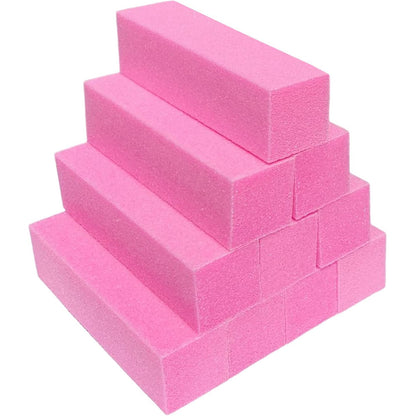 10Pcs 150 Grit Nail Buffer Blocks for Acrylic and Gel Nails-Pink