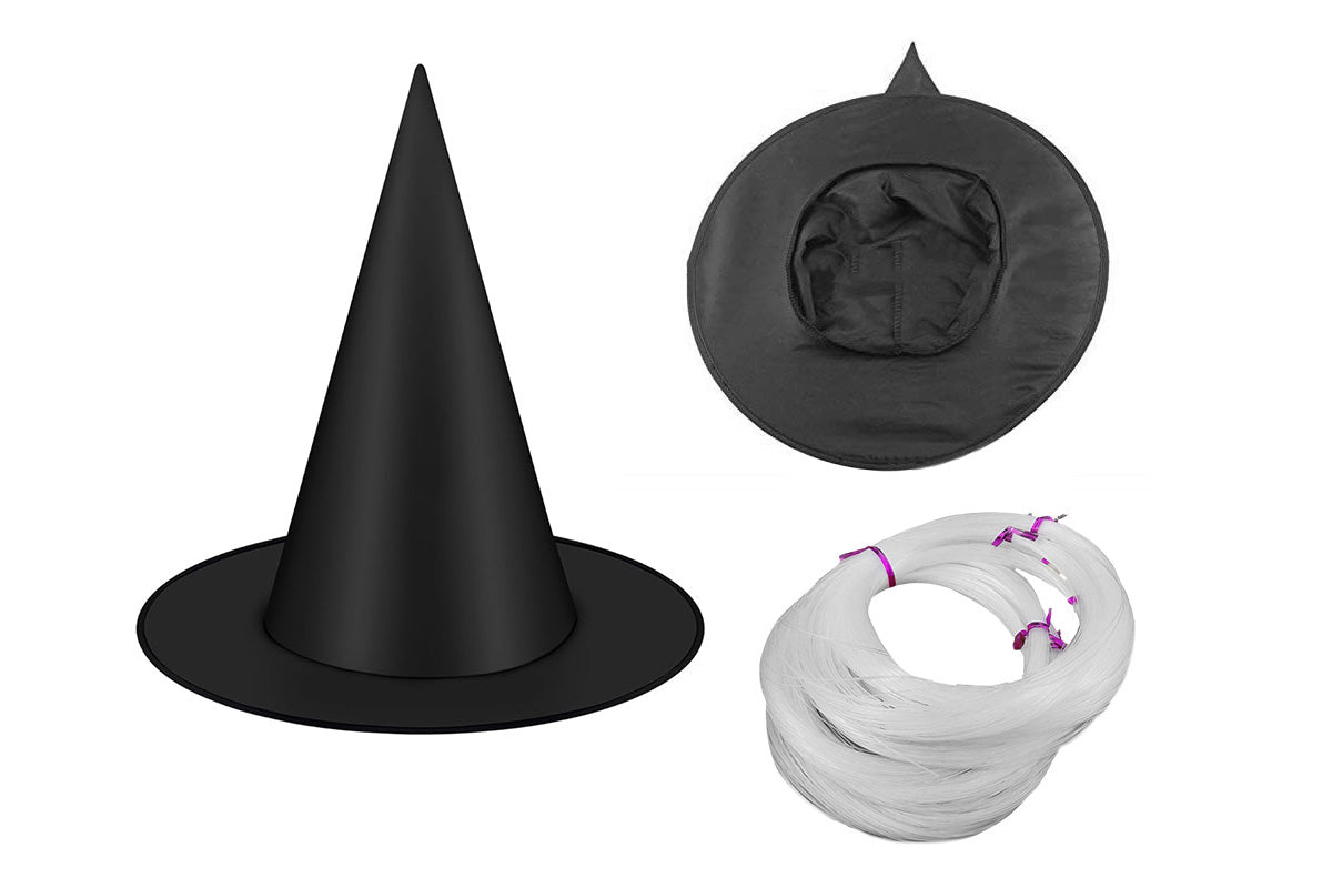 12 Pcs Halloween Witch Hats Costume Accessories Wizard Hats with Nylon Rope for Indoor Outdoor Decorations
