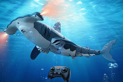 2.4Ghz Remote Control Shark Toy for Boys Electric RC Sharks Fish Toys with Light -Grey