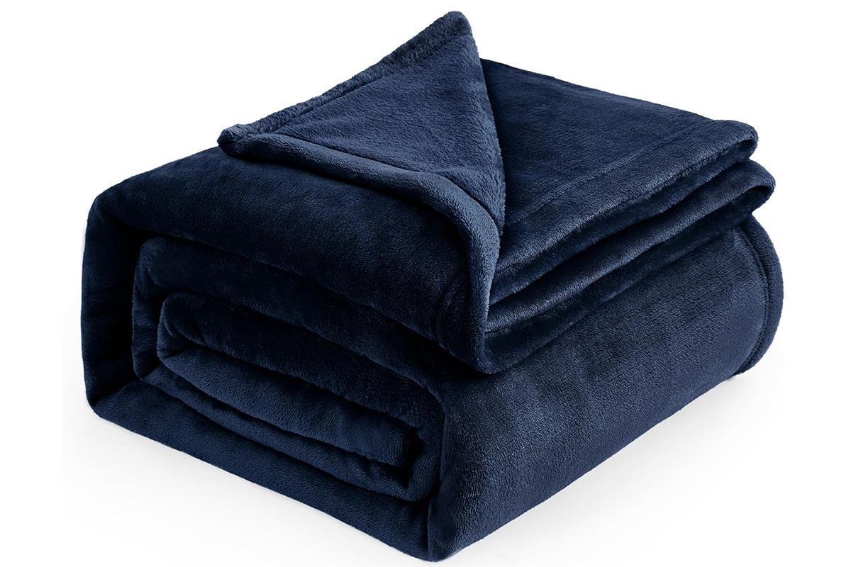Mink Feel Blanket Soft Cozy Throw Blanket Flannel Blanket -Navy