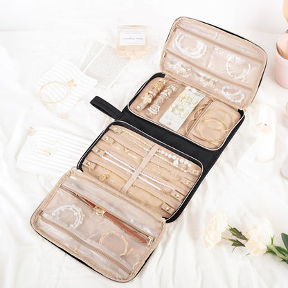 Travel Jewelry Organizer Foldable Case For Earrings Rings