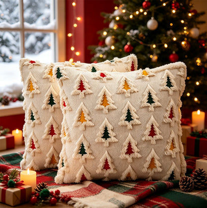 2 Pack 45x45cm Polyester Christmas Decorative Throw Pillow Covers - Mixed Color