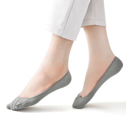 6 Pairs Women Boat Socks with with Silicone Heel Grip No Show Socks