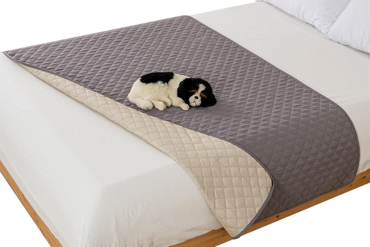 2Pcs Dog Bed Waterproof Blanket Dog Bed Cover Pet Blanket For Furniture Protector-Light Grey