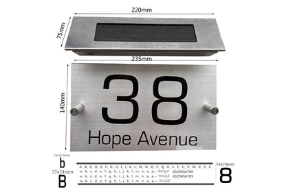 Solar Light House Signs Plaques LED House Number Acrylic Plaques