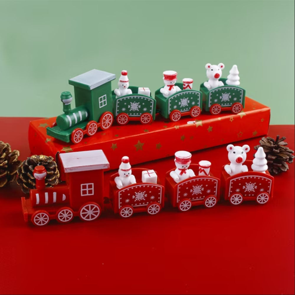 3 Pack Christmas Train Decoration Xmas Tabletop Ornaments