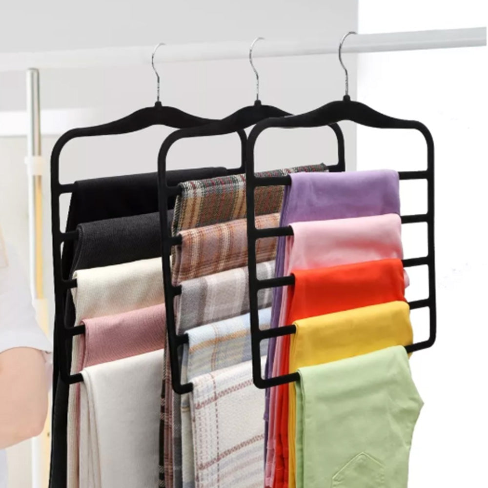 3Pcs 5-Tier Closet Organizers Space-Saving Hangers for Pants Scarf Storage