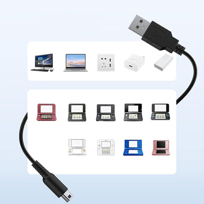 3 USB Charging Cables Compatible with Nintendo 3DS XL 2DS XL DSi