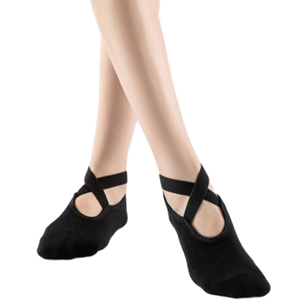 2 Pairs of Yoga Socks for Women Anti-slip Pilates Ballet Dance Socks One Size  Black