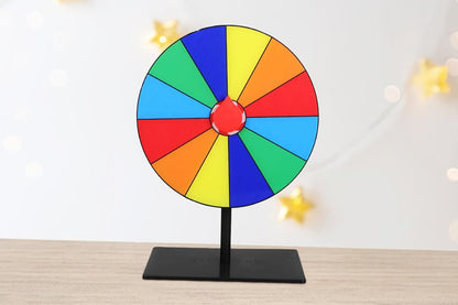 12-Slot 20cm Lucky Prize Wheel Tabletop Spin Game for Party Events and Raffles
