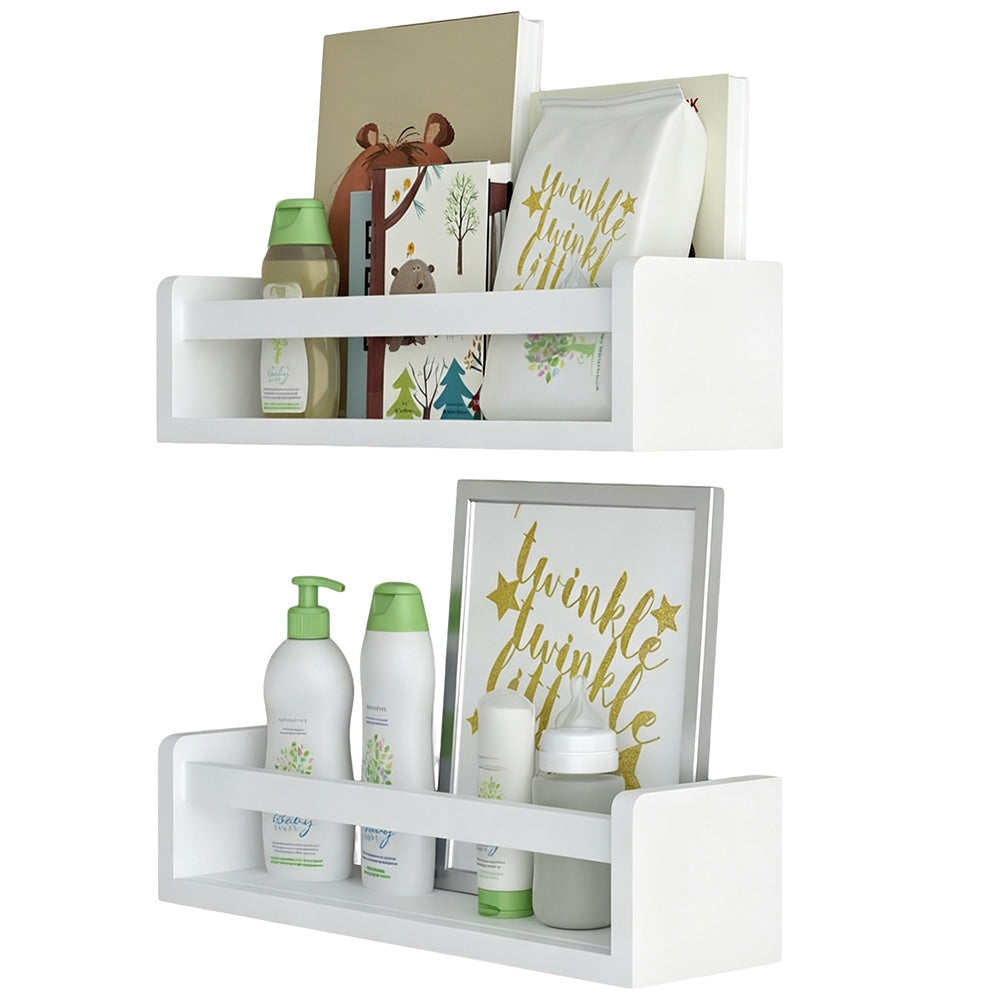 3 Pack Floating Wall Mounted Book Display Shelves - White