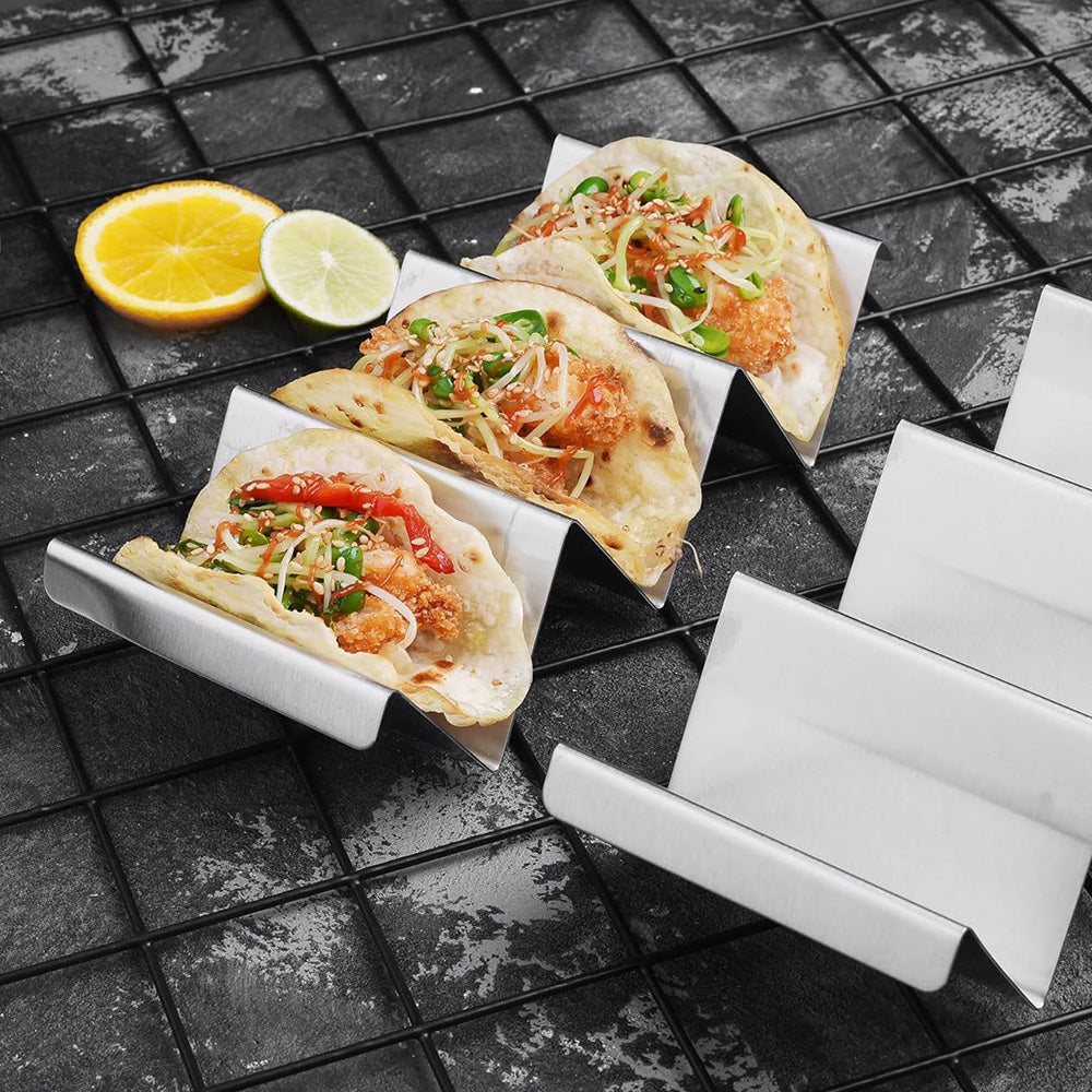 4Pcs Stainless Steel Taco Stand Rack Oven Safe Taco Holder