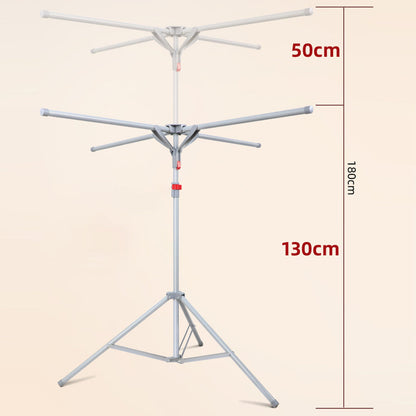 Portable Clothes Drying Rack Foldable Camping Tripod Clothes Hanger with Wind-resistant Hooks