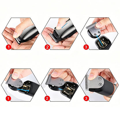 6 in 1 Electric Beard Trimmer for Men Nose Hair Mustache Clipper