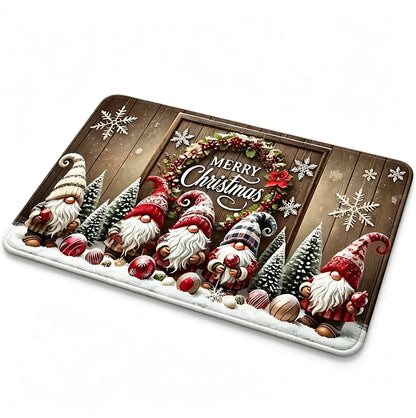 Christmas Floor Mat Merry Non Slip Mat Christmas Decorations - Gnome